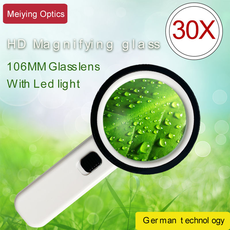 map reading magnifying glass with light