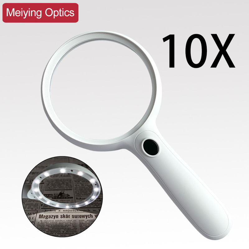 Magnifying Glass with Light, 10X Handheld Large Magnifying Glass 14 LED