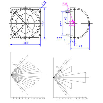 Hdpe Infrared Lens,Pir Sensor Fresnel Lens,Infrared Pir Sensor For Humanbody Infrared Detection Model 8002-2