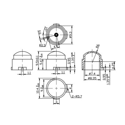 HDPE Material Pir Sensor Fresnel Lens Black,Hdpe Infrared Lens,Lentille De Fresnel Pir Model 8308-8G