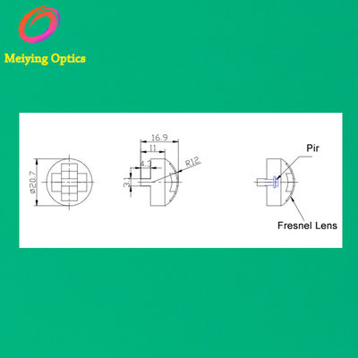 HDPE Material Cap Shape Dome Fresnel Lens,Pir Fresnel Lens Model 7709-1 For Human Body Infrared Detection