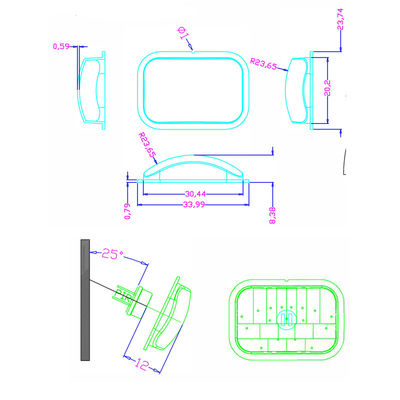 HDPE Material Black Colour Pir Sensor Fresnel Lens,Infrared Fresnel Lens HD001-G For Humanbody Infrared Detection