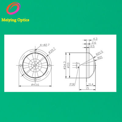 HDPE Material Pir Fresnel Lens, Dome Fresnel Lens,Infrared Fresnel Lens Model 8605-3W