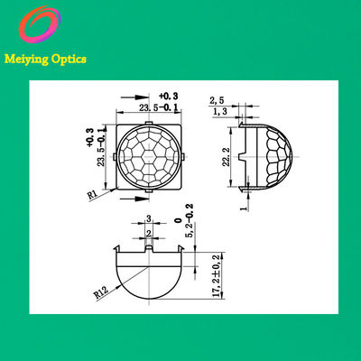 High Sensitive PIR Sensor Fresnel Lens Infrared Fresnel Lens HDPE Pir Sensor Dome Fresnel Lens Model 024120