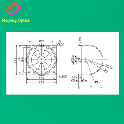 HDPE Material Pir Fresnel Lens,Dome Fresnel Lens For Human Body Infrared Detection Model 8002-1